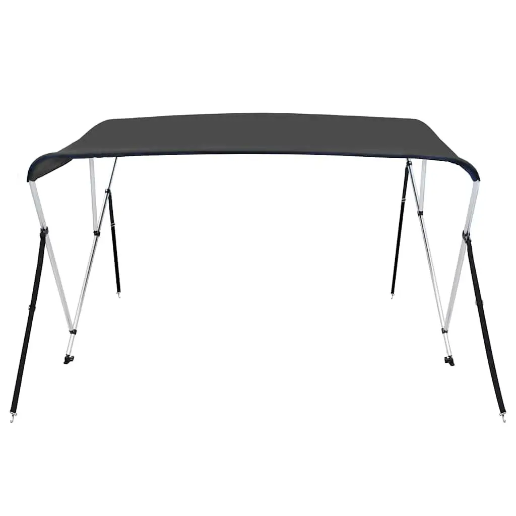 3 Bow Bimini Top Boat Canopy Anthracite Adjustable Width Marine Sun Shade 137 cm Height