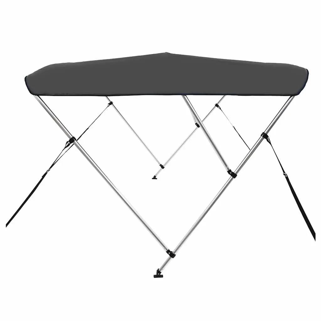 3 Bow Bimini Top Boat Canopy Anthracite Adjustable Width Marine Sun Shade 137 cm Height