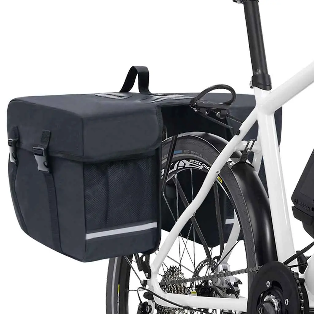 Double Bicycle Pannier Bag Black 35L Waterproof Reflective Cycling Storage Rack