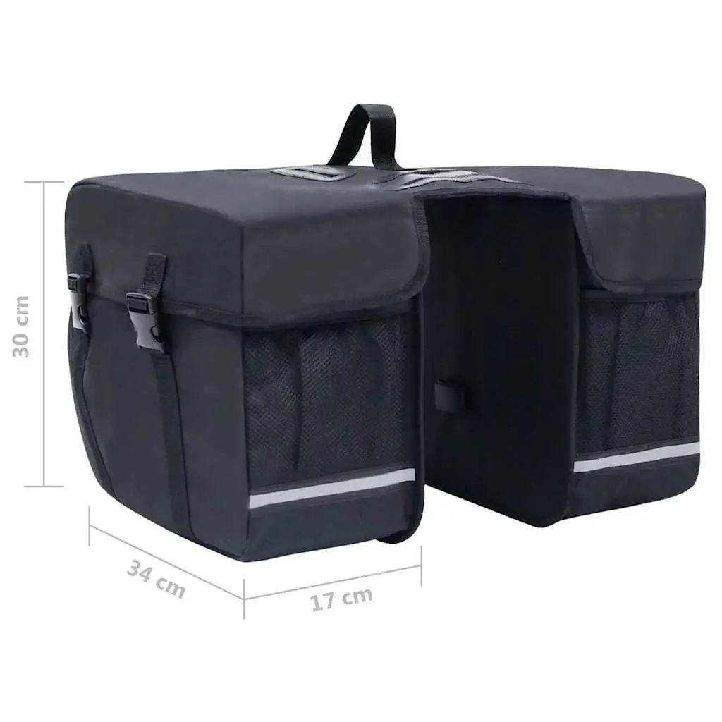 Double Bicycle Pannier Bag Black 35L Waterproof Reflective Cycling Storage Rack