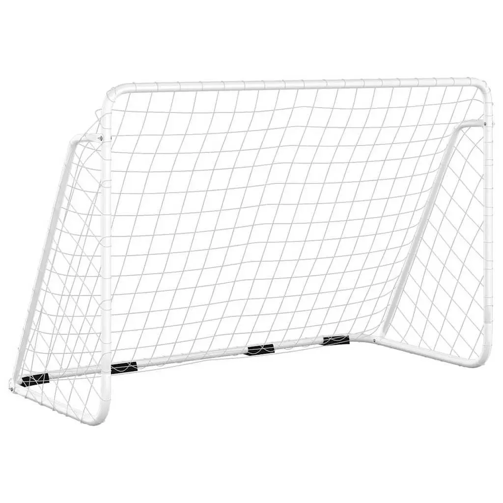 Football Goal White 180x90x120 cm Steel Frame Outdoor Sports