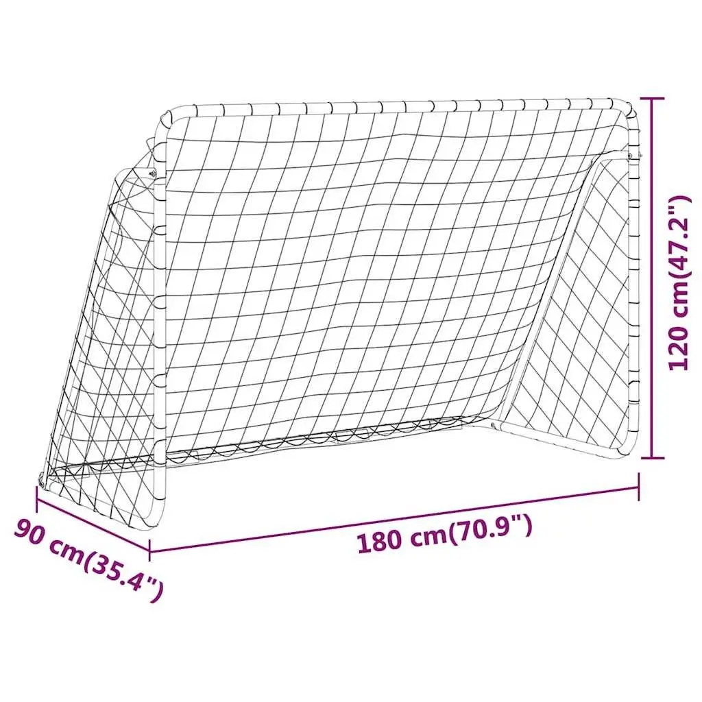 Football Goal White 180x90x120 cm Steel Frame Outdoor Sports