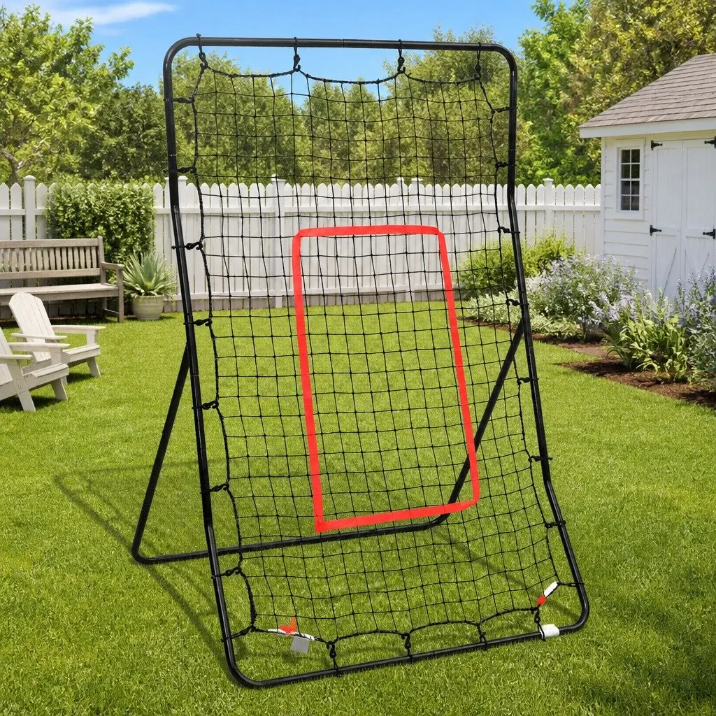 Softball Rebounder Black 88x79x137cm Steel Frame PE Net Training Equipment