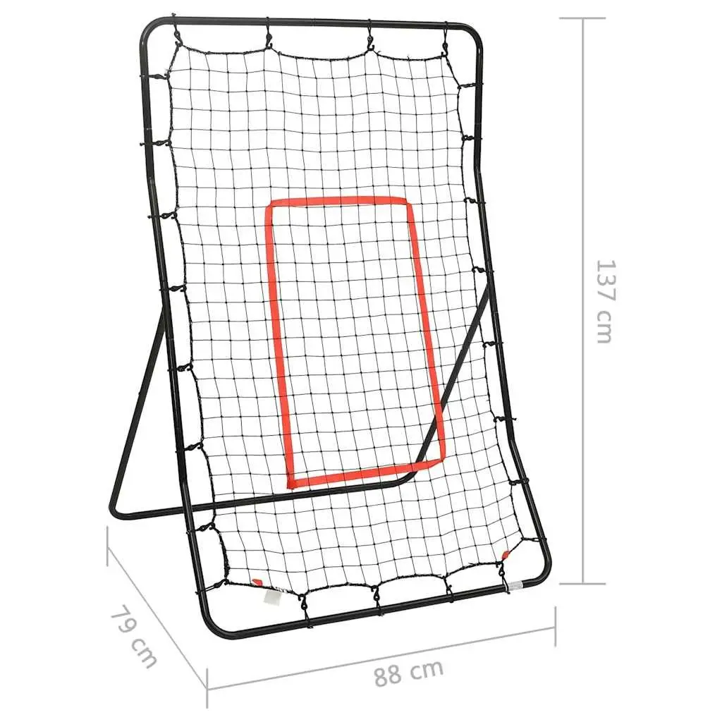 Softball Rebounder Black 88x79x137cm Steel Frame PE Net Training Equipment