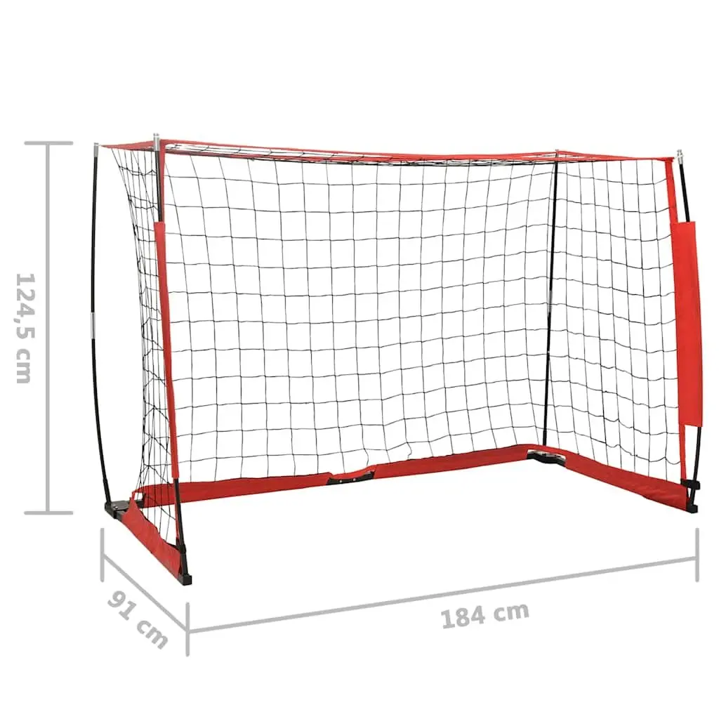 Portable Foldable Soccer Goal Black 184 x 91 x 124.5 cm Steel Frame Durable Polyester Net