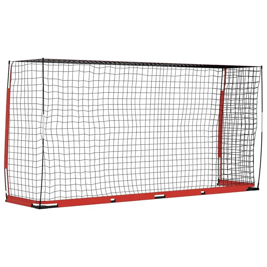 Foldable Soccer Goal Black 366.5x91x183 cm Steel Frame Portable Football Training Net