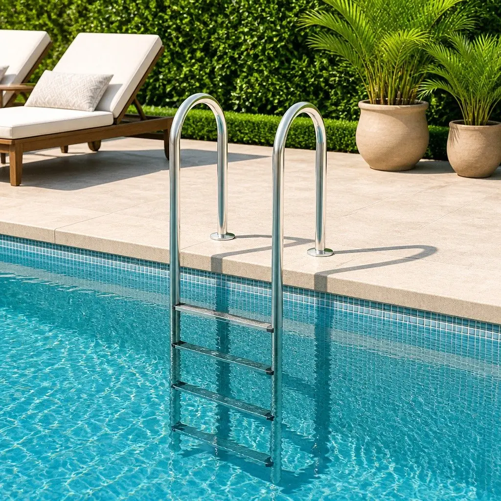 Pool Ladder Silver 54x38x211cm Stainless Steel Non-Slip Steps