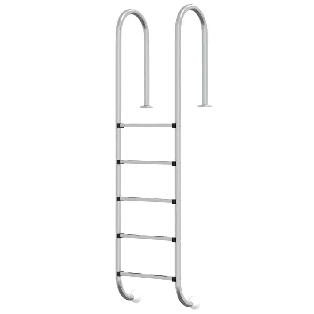 Pool Ladder Silver 54x38x211cm Stainless Steel Non-slip Steps for Safe Entry and Exit