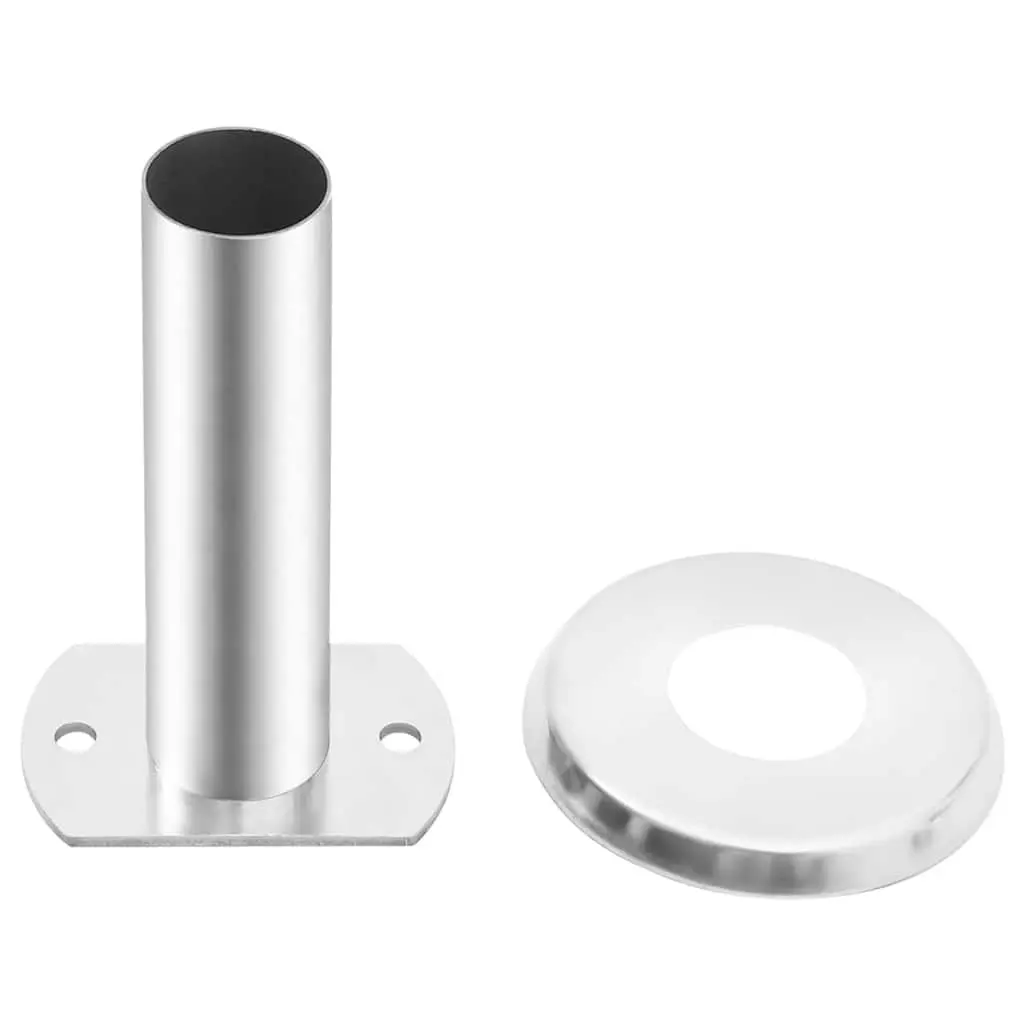 Pool Ladder Handrail Brackets Silver 2 Piece Stainless Steel Secure Mounting Hardware