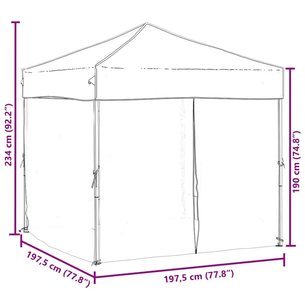 Folding Party Tent Blue 2x2m Outdoor Canopy Gazebo with Sidewalls