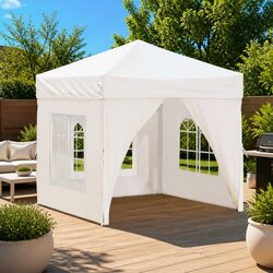 Folding Party Tent 2x2 m in Cream for Easy Setup Anywhere