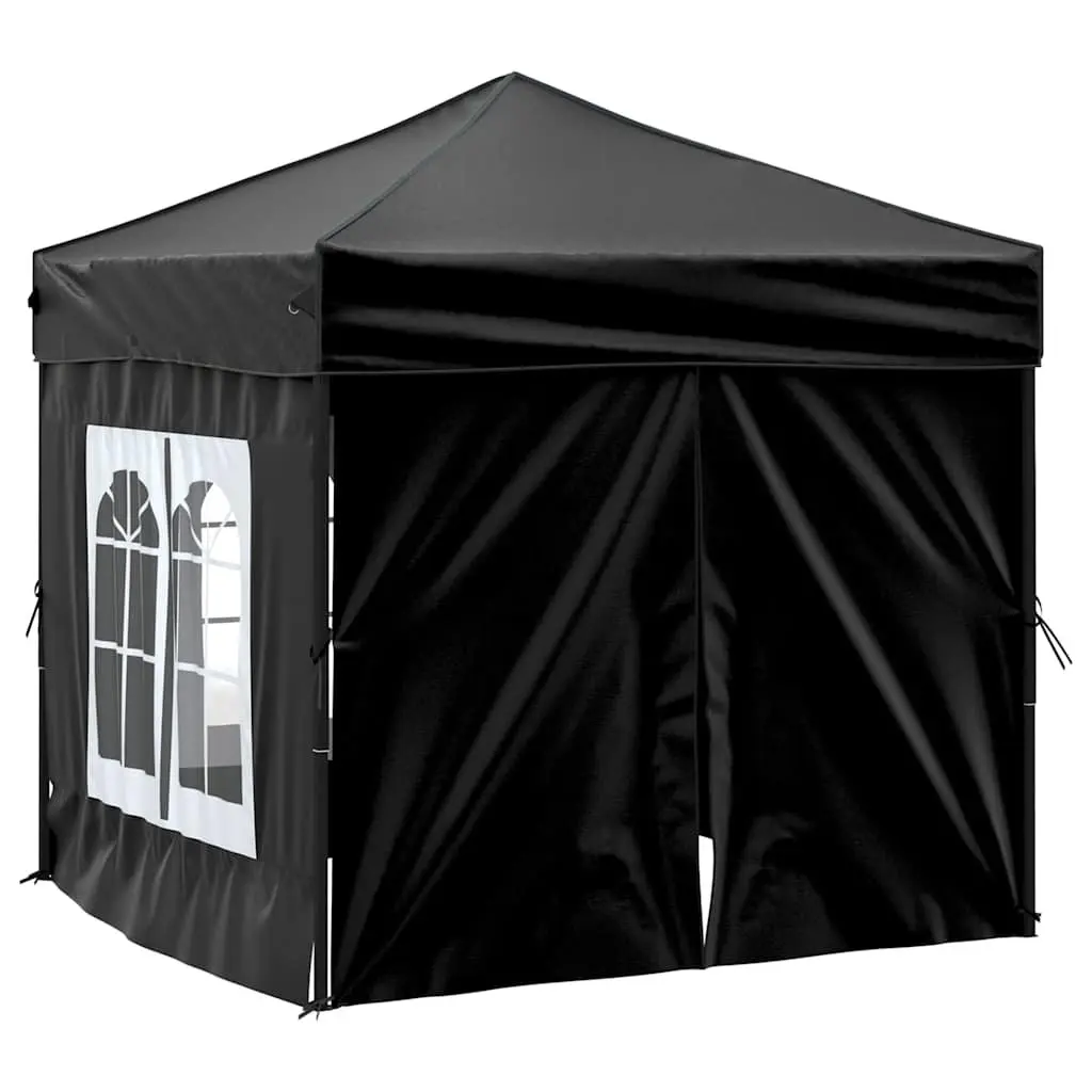 Folding Party Tent Black 2x2 m UV Resistant Water Resistant with Sidewalls