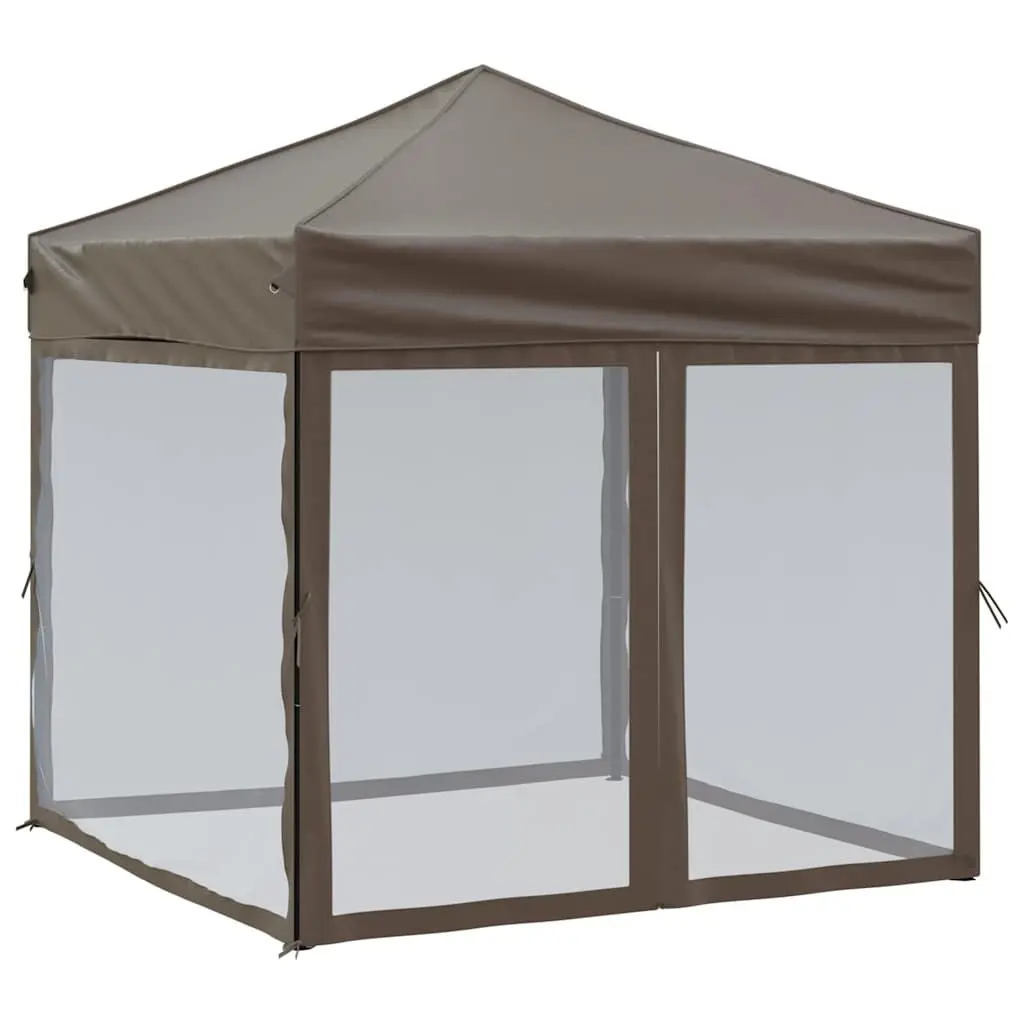 Folding Party Tent Taupe 2x2m UV Resistant Water Resistant Steel Frame