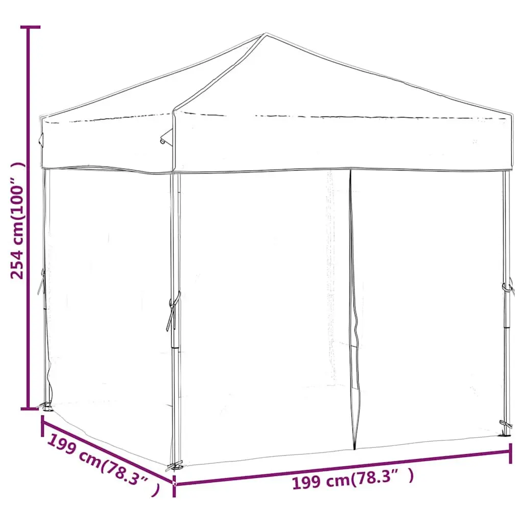 Folding Party Tent Taupe 2x2m UV Resistant Water Resistant Steel Frame