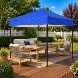 Folding Party Tent 3x3m Blue Outdoor Canopy Gazebo Camping Garden Shelter
