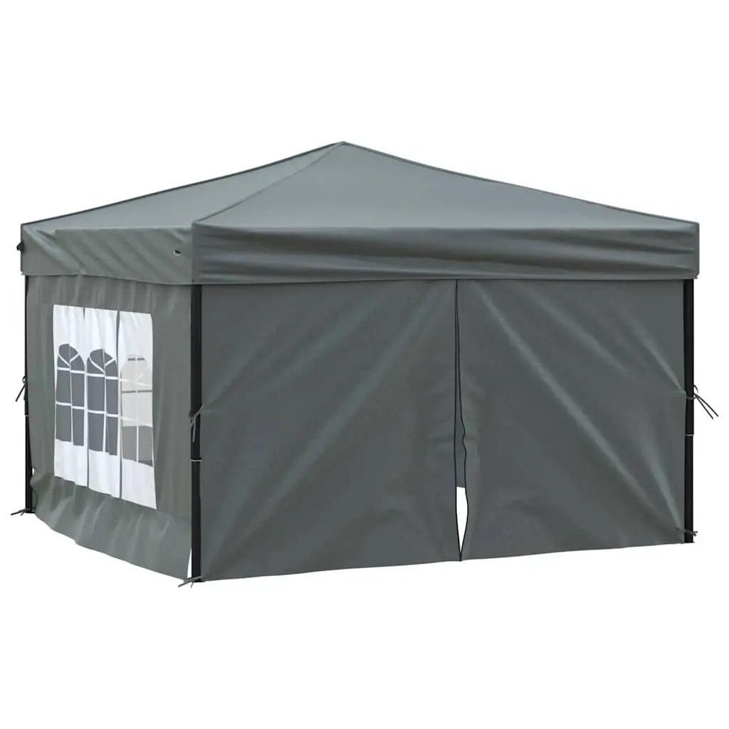 Folding Party Tent with Sidewalls Anthracite 3x3m Outdoor Canopy Gazebo