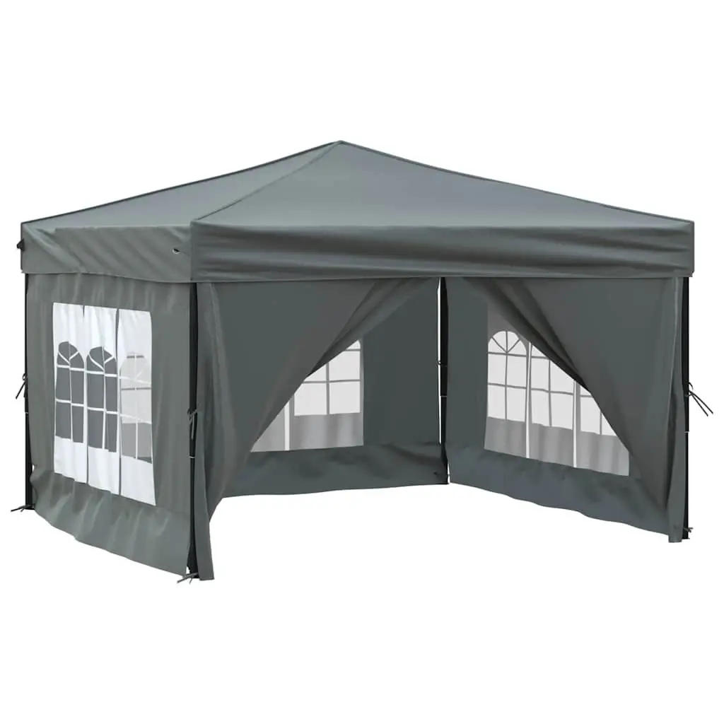 Folding Party Tent with Sidewalls Anthracite 3x3m Outdoor Canopy Gazebo