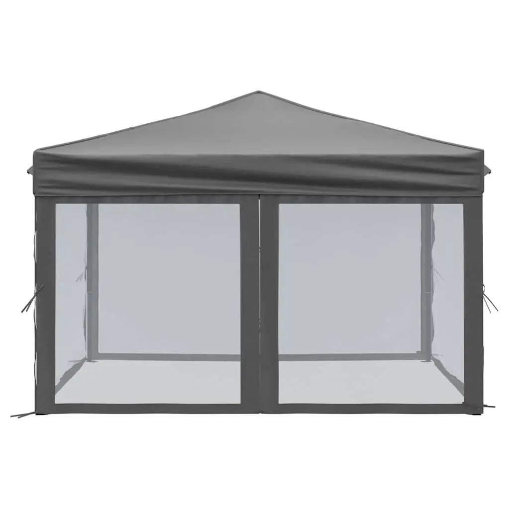 Folding Party Tent Anthracite 3x3m with Sidewalls and Door Panels for Outdoor Events