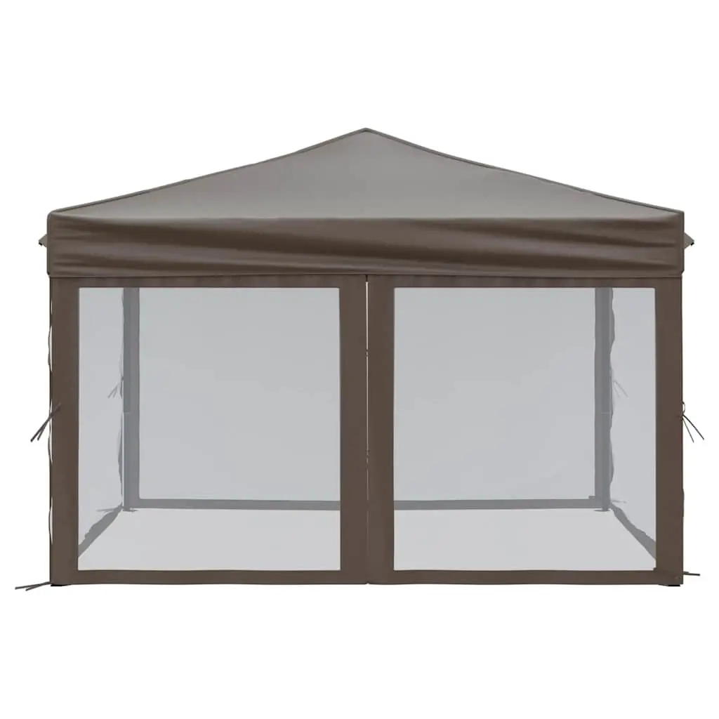 Folding Party Tent Taupe 3x3m Outdoor Canopy Gazebo with Sidewalls