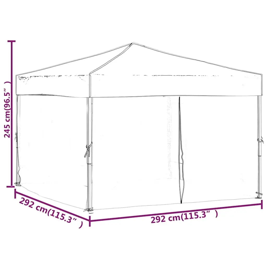 Folding Party Tent Taupe 3x3m Outdoor Canopy Gazebo with Sidewalls