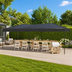 Folding Party Tent Anthracite 3x6m Outdoor Gazebo Canopy Marquee Garden Pavilion