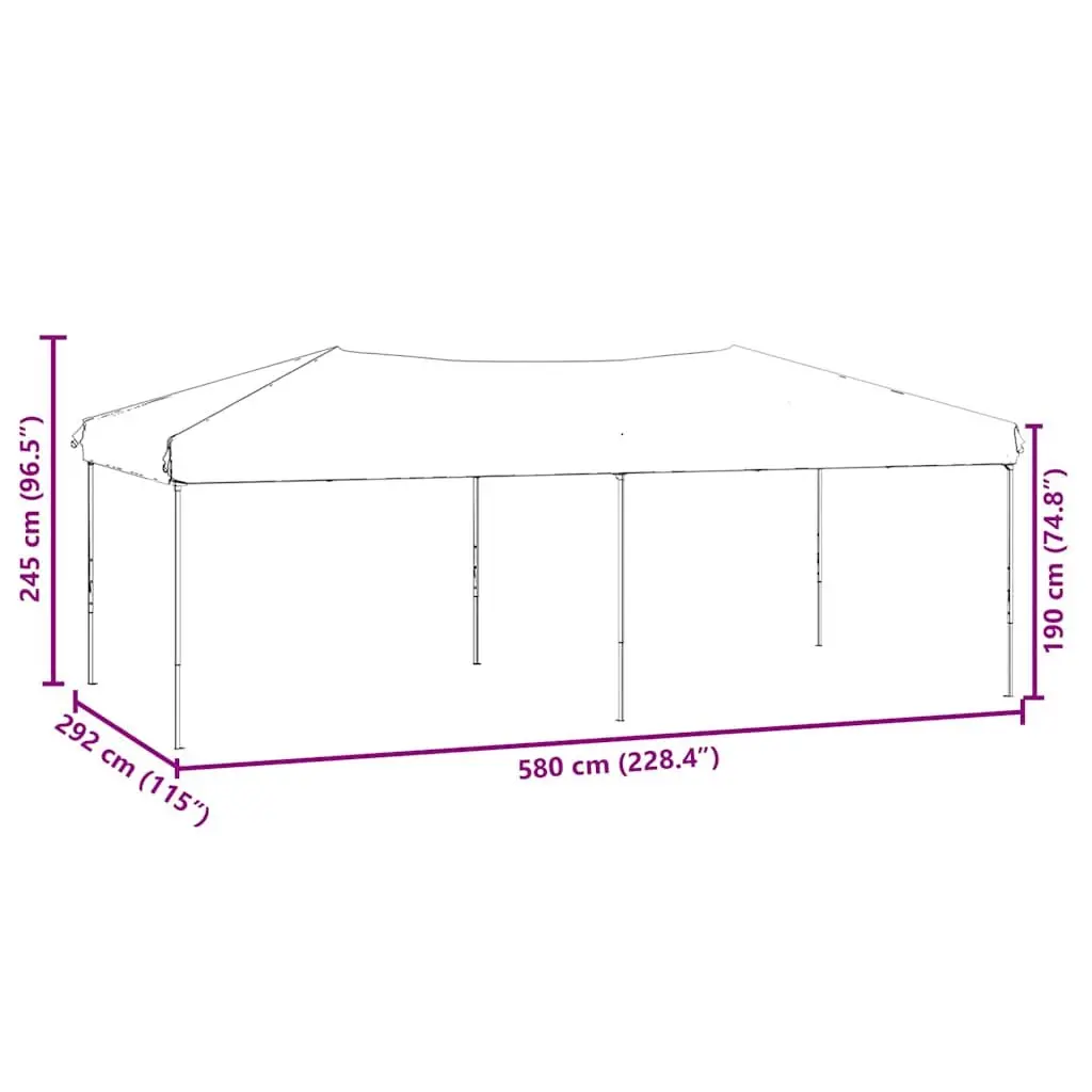 Folding Party Tent Anthracite 3x6 m Outdoor Canopy with Sidewalls