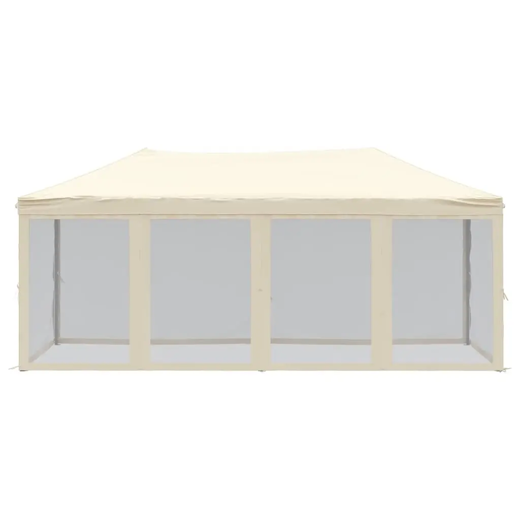 Folding Party Tent Cream 3x6 m Outdoor Gazebo with Sidewalls