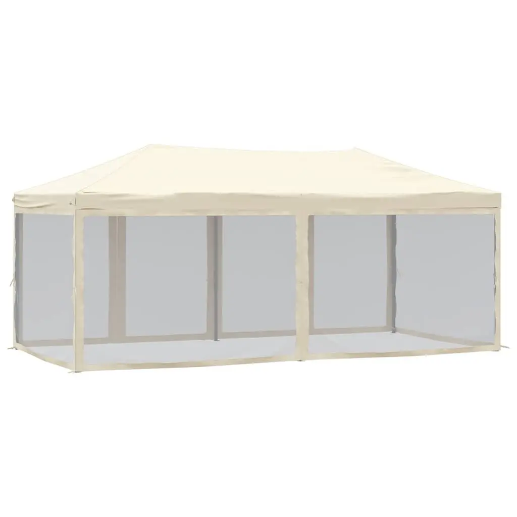 Folding Party Tent Cream 3x6 m Outdoor Gazebo with Sidewalls
