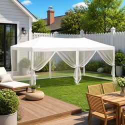 3x6m Folding Party Tent with Sidewalls, Easy Setup