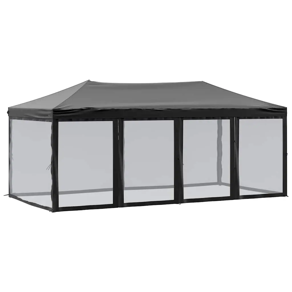 Folding Party Tent Black 3x6m Outdoor Canopy with Sidewalls