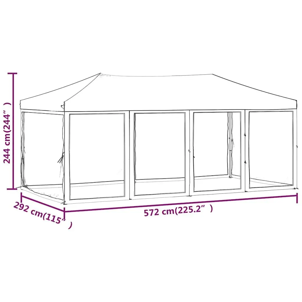 Folding Party Tent Black 3x6m Outdoor Canopy with Sidewalls