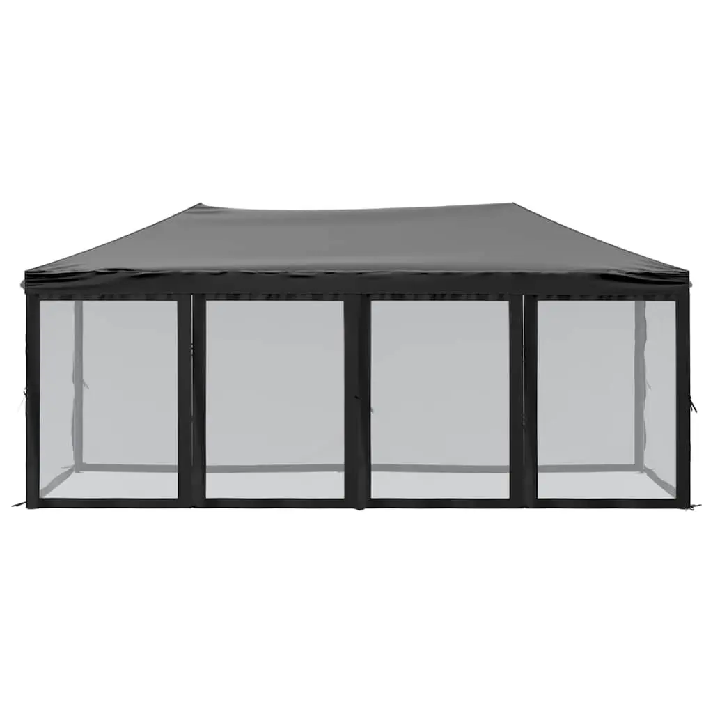 Folding Party Tent Black 3x6m Outdoor Canopy with Sidewalls