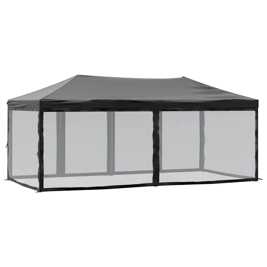 Folding Party Tent Black 3x6m Outdoor Canopy with Sidewalls