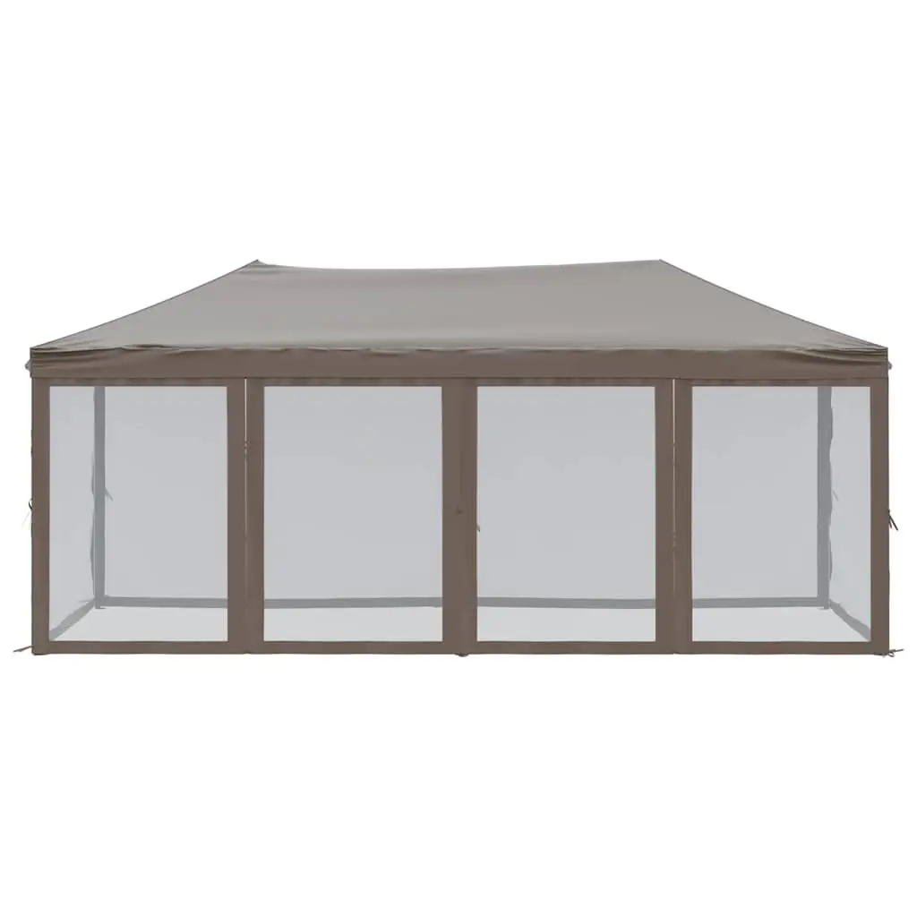 Folding Party Tent Taupe 3x6 m Outdoor Canopy Gazebo with Sidewalls