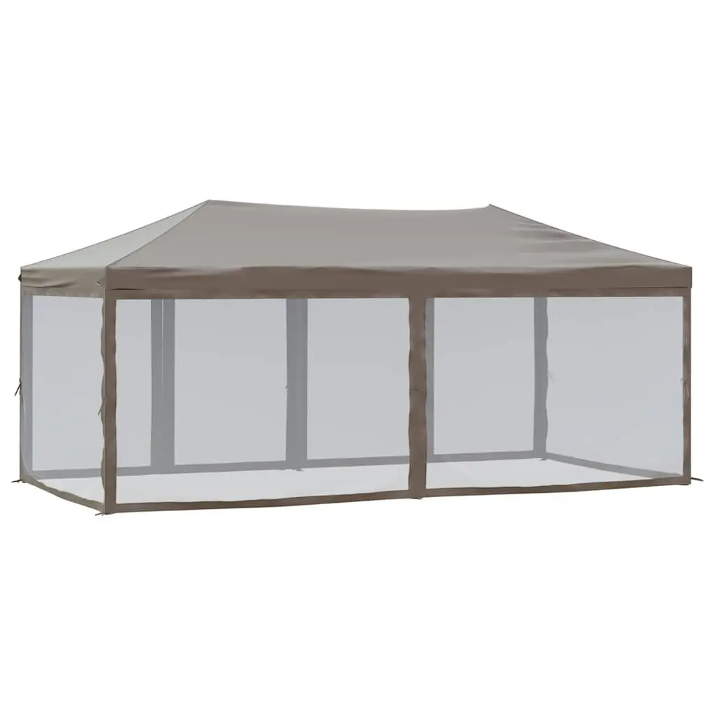 Folding Party Tent Taupe 3x6 m Outdoor Canopy Gazebo with Sidewalls