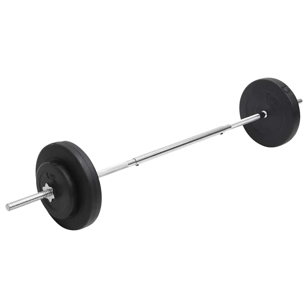 Barbell Set Red 30kg Chrome Plated Steel Star Lock Mechanism for Secure Weight Retention