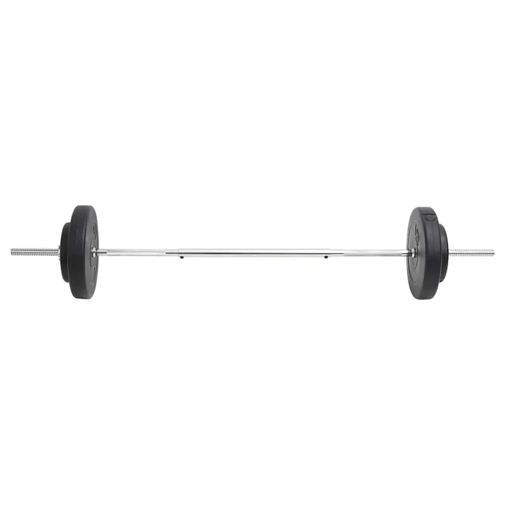 Barbell Set Red 30kg Chrome Plated Steel Star Lock Mechanism for Secure Weight Retention