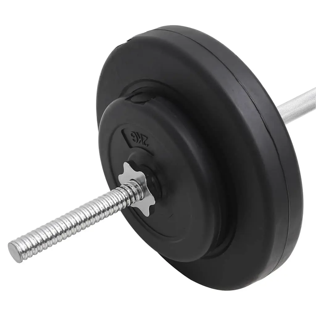 Barbell Set Red 30kg Chrome Plated Steel Star Lock Mechanism for Secure Weight Retention