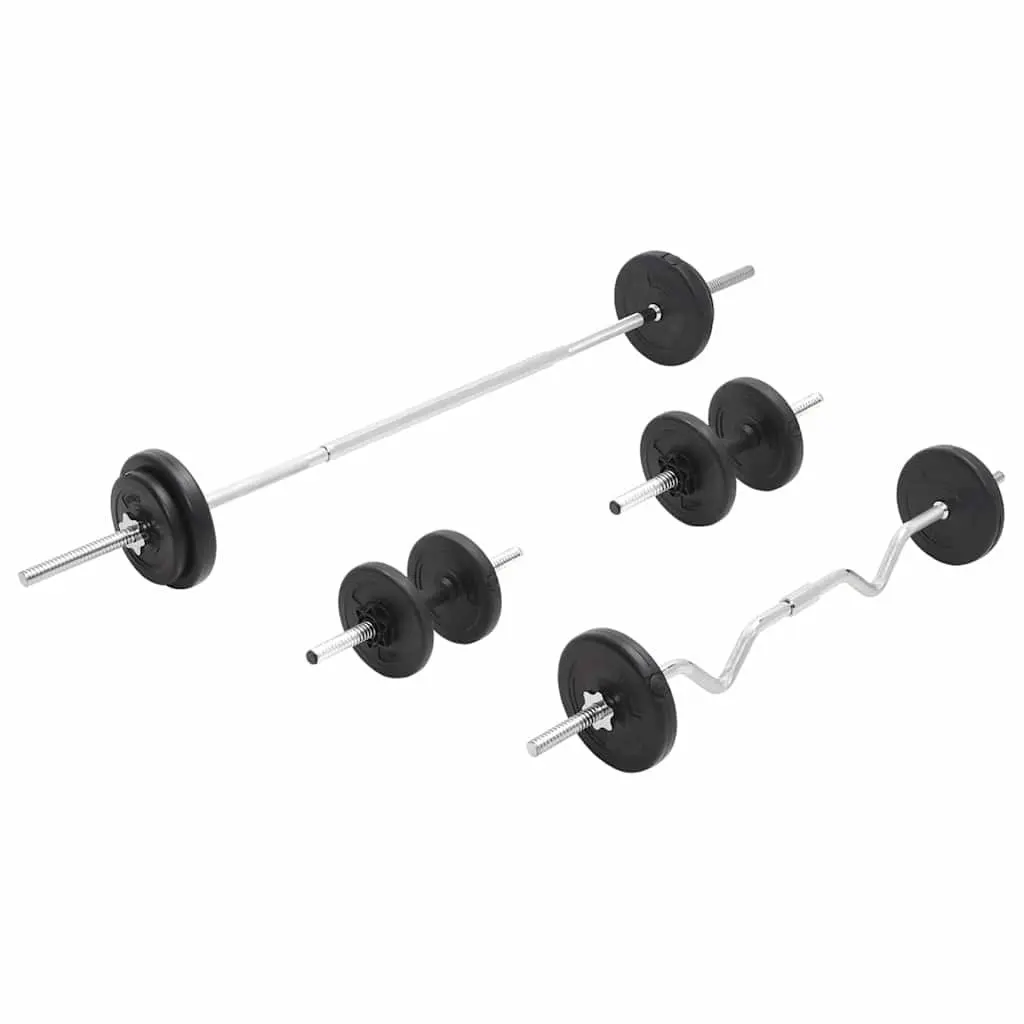 Barbell and Dumbbell Set 30kg Free Weights Home Gym Training Fitness Equipment