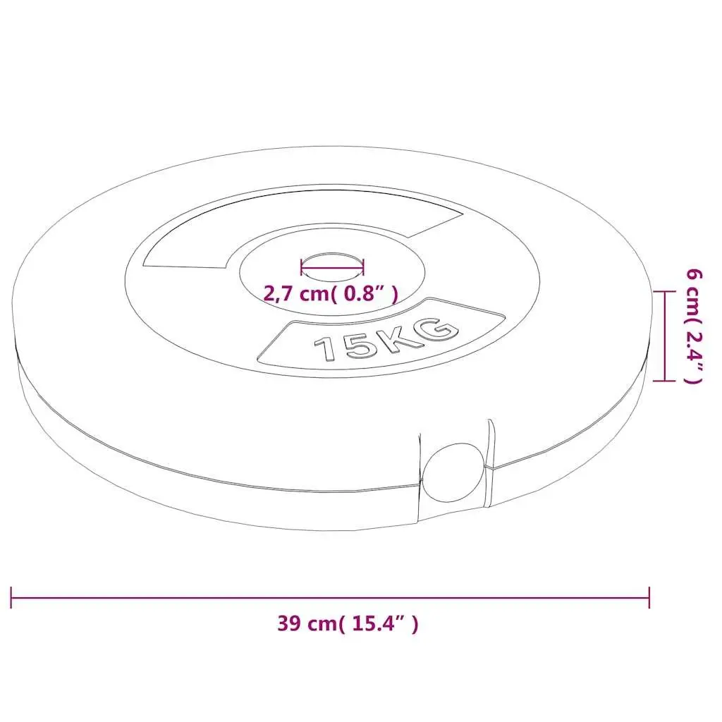 Weight Plates Black 30 kg Durable Cement Core Floor-Friendly Plastic Covering