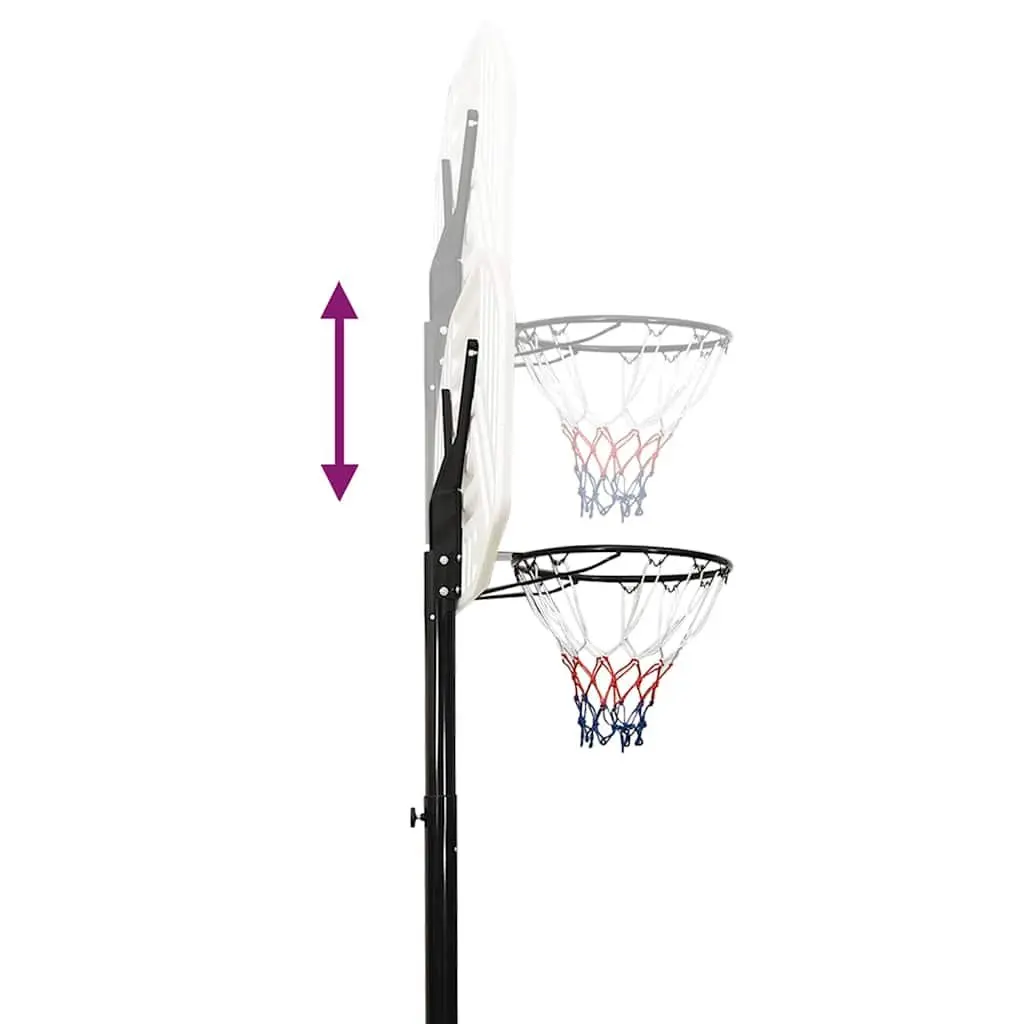 Basketball Hoop Adjustable White 258-363cm Portable Indoor Outdoor Game
