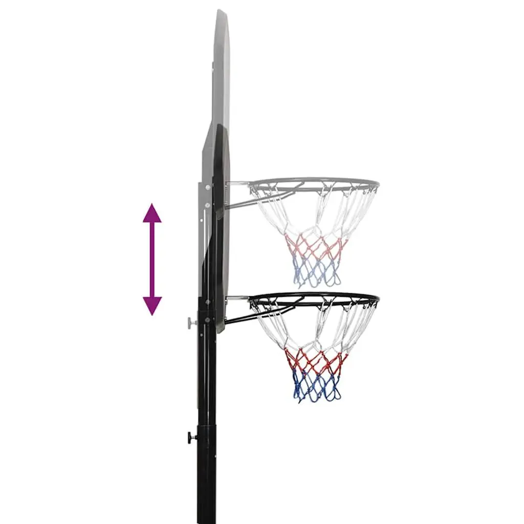 Adjustable Basketball Hoop Black 258-363 cm Portable Indoor Outdoor Game Net