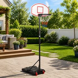 Adjustable Basketball Stand with Wheels and Stability