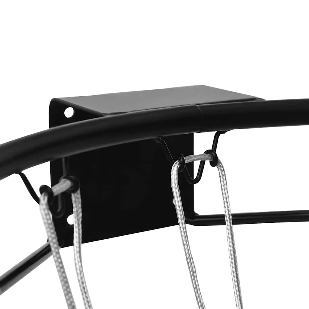Basketball Rim 45cm Steel Black Ring Wall Mount Indoor Outdoor Home Court Hoop