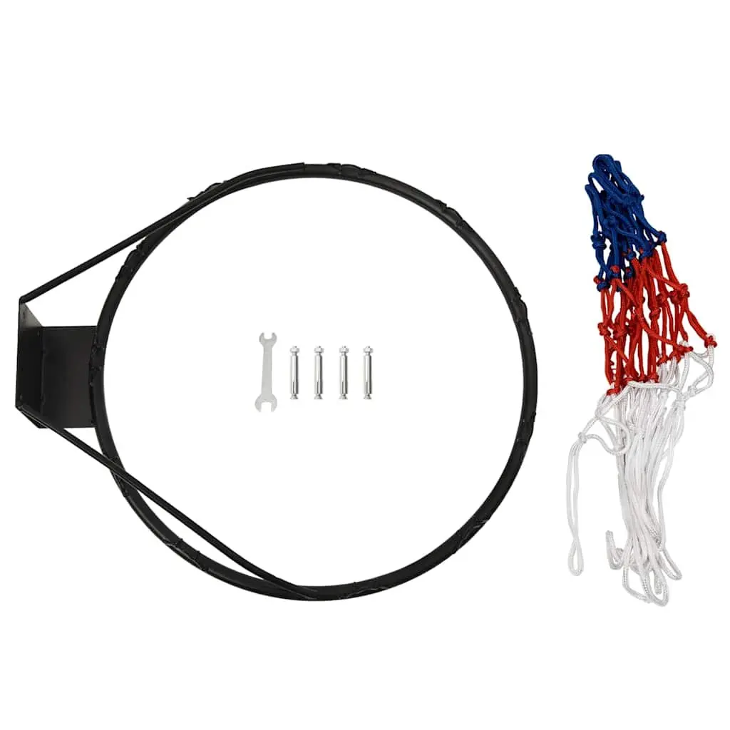 Basketball Rim 45cm Steel Black Ring Wall Mount Indoor Outdoor Home Court Hoop