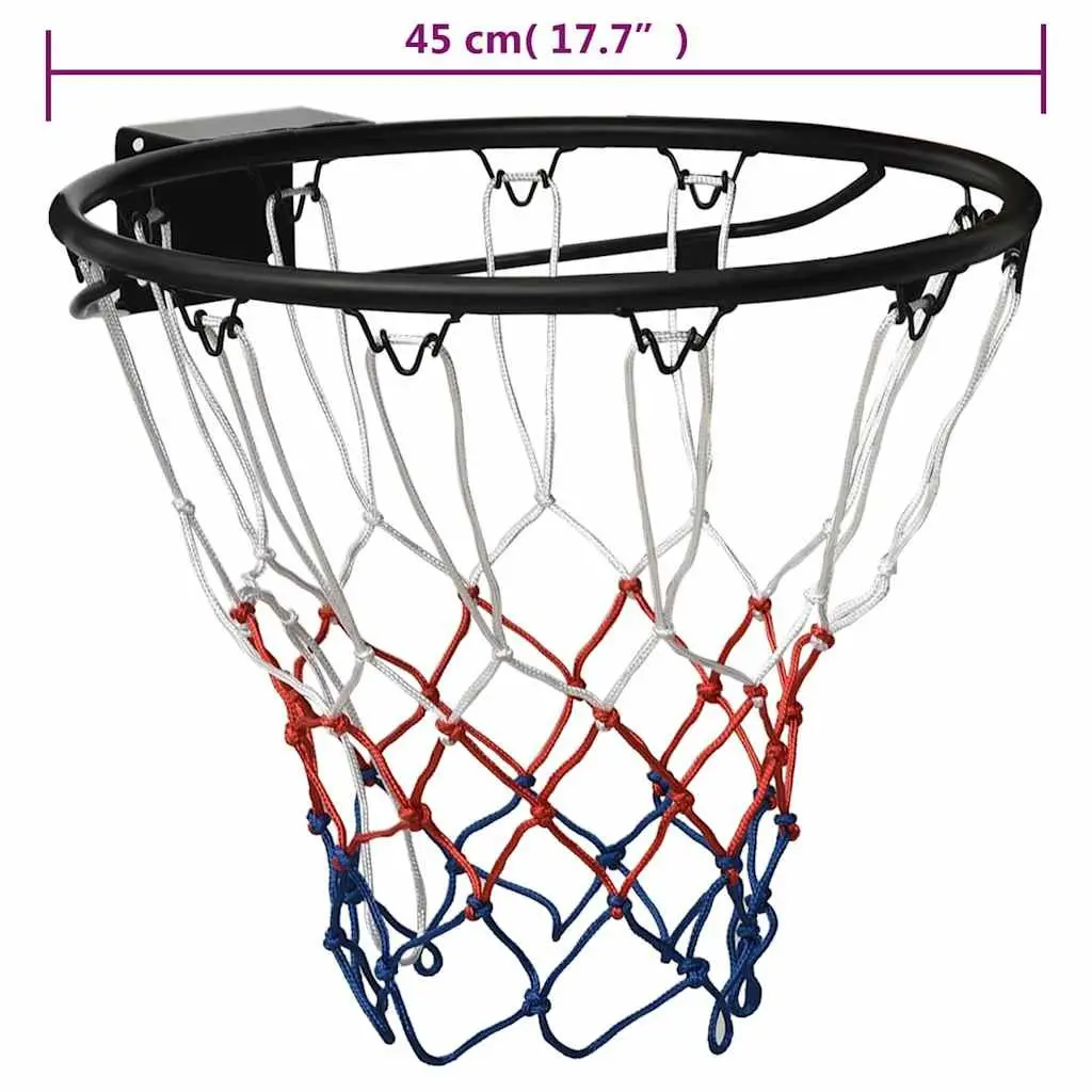 Basketball Rim 45cm Steel Black Ring Wall Mount Indoor Outdoor Home Court Hoop
