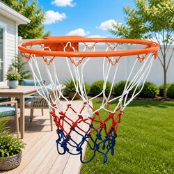 39cm Basketball Rim - Sturdy Steel with Nylon Net