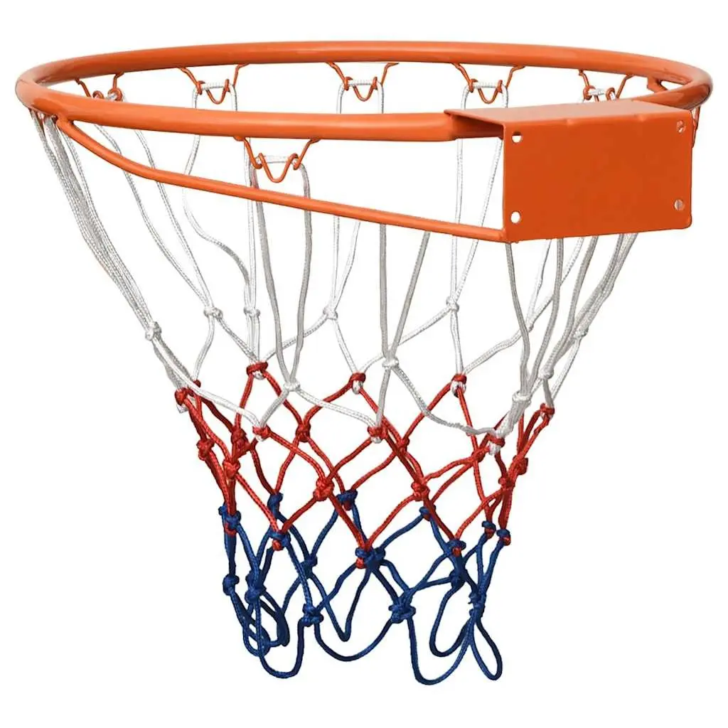Basketball Rim Orange 39cm Wall-Mounted Steel Frame Nylon Net Indoor Outdoor