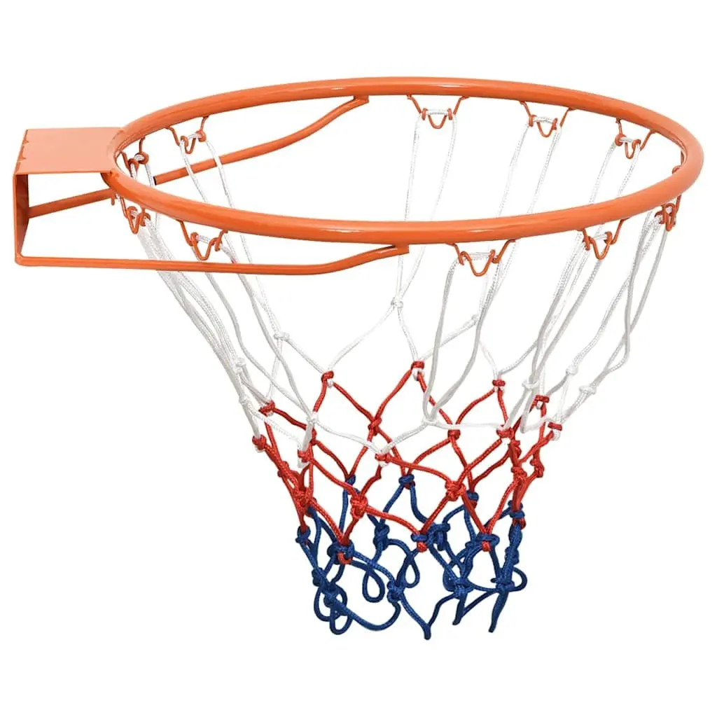 Basketball Rim Orange 39cm Wall-Mounted Steel Frame Nylon Net Indoor Outdoor