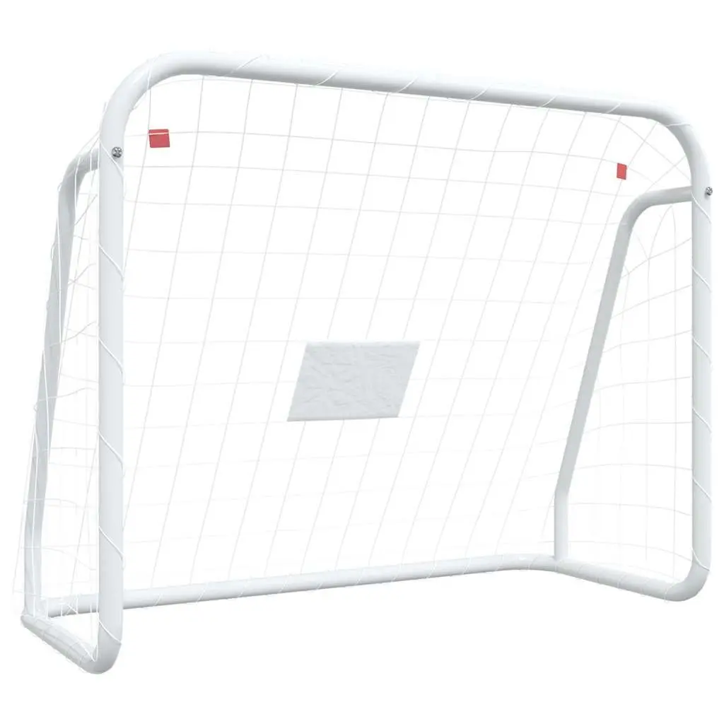 Football Goal White 125x96x60cm Steel Frame Polyester Training